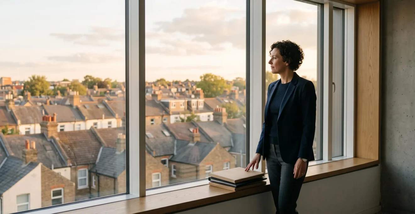 A property investor reviewing a multi-property portfolio from a home office, symbolizing independent portfolio management without a letting agent